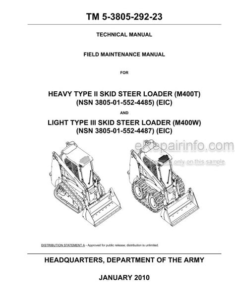 skid steer tm army|army m400t manual.